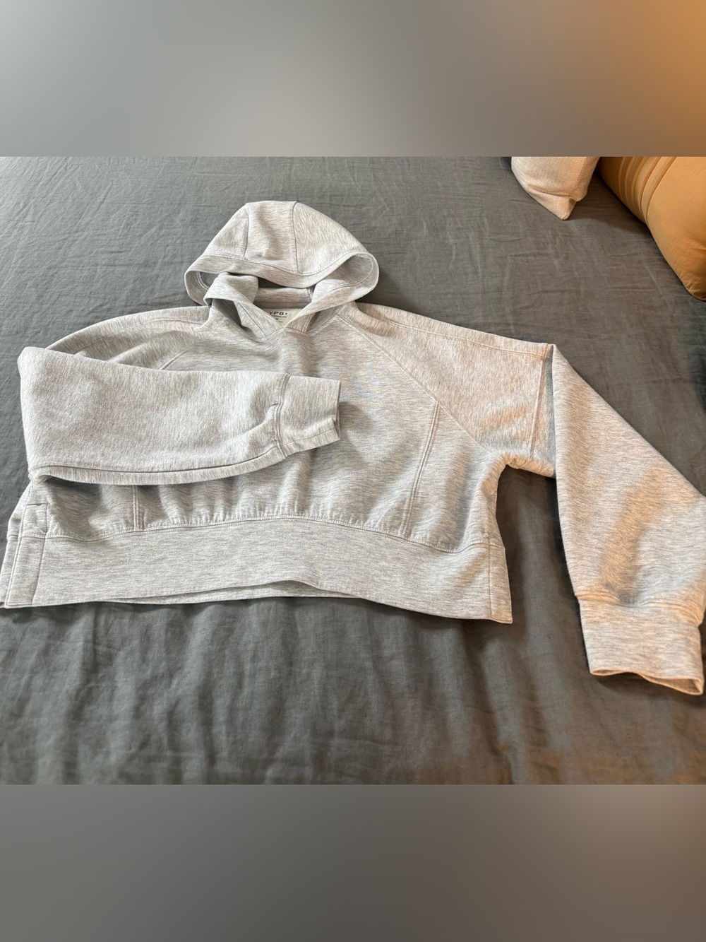 Abercrombie & Fitch Light Gray Cropped Hoodie
